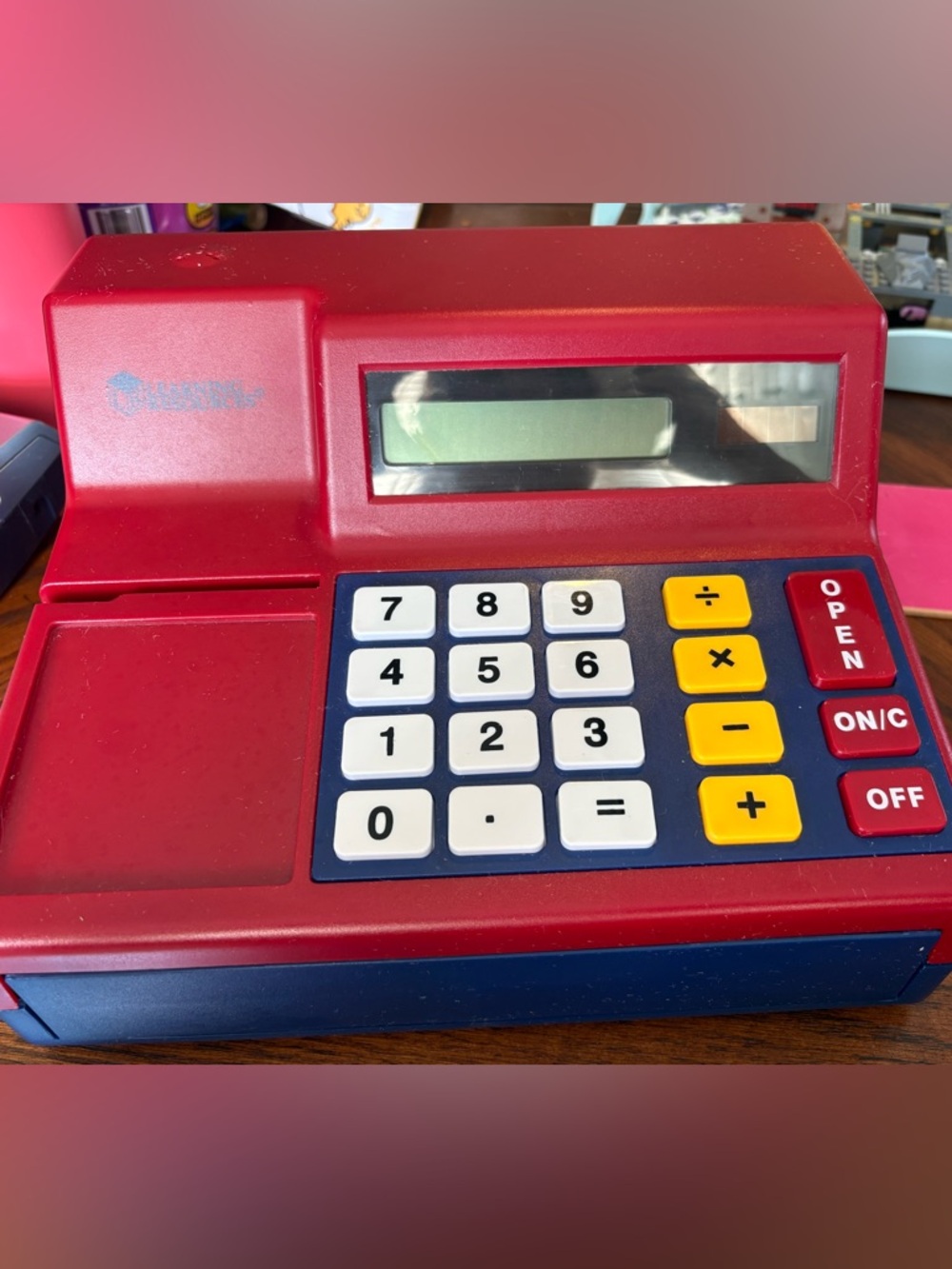 Learning Resources Red Toy Cash Register with Yellow Function Keys